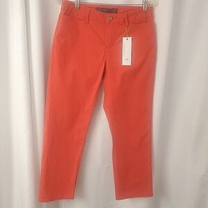 Christopher Blue Burnt Orange Crop Capri Pants Sz 4 Casual Tropical Beach Preppy